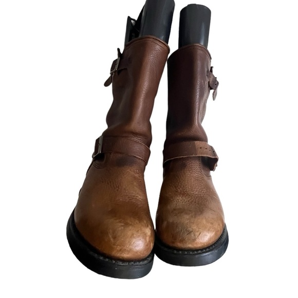 Xelement Boots - Brown Oil-tanned Leather, men US size 9